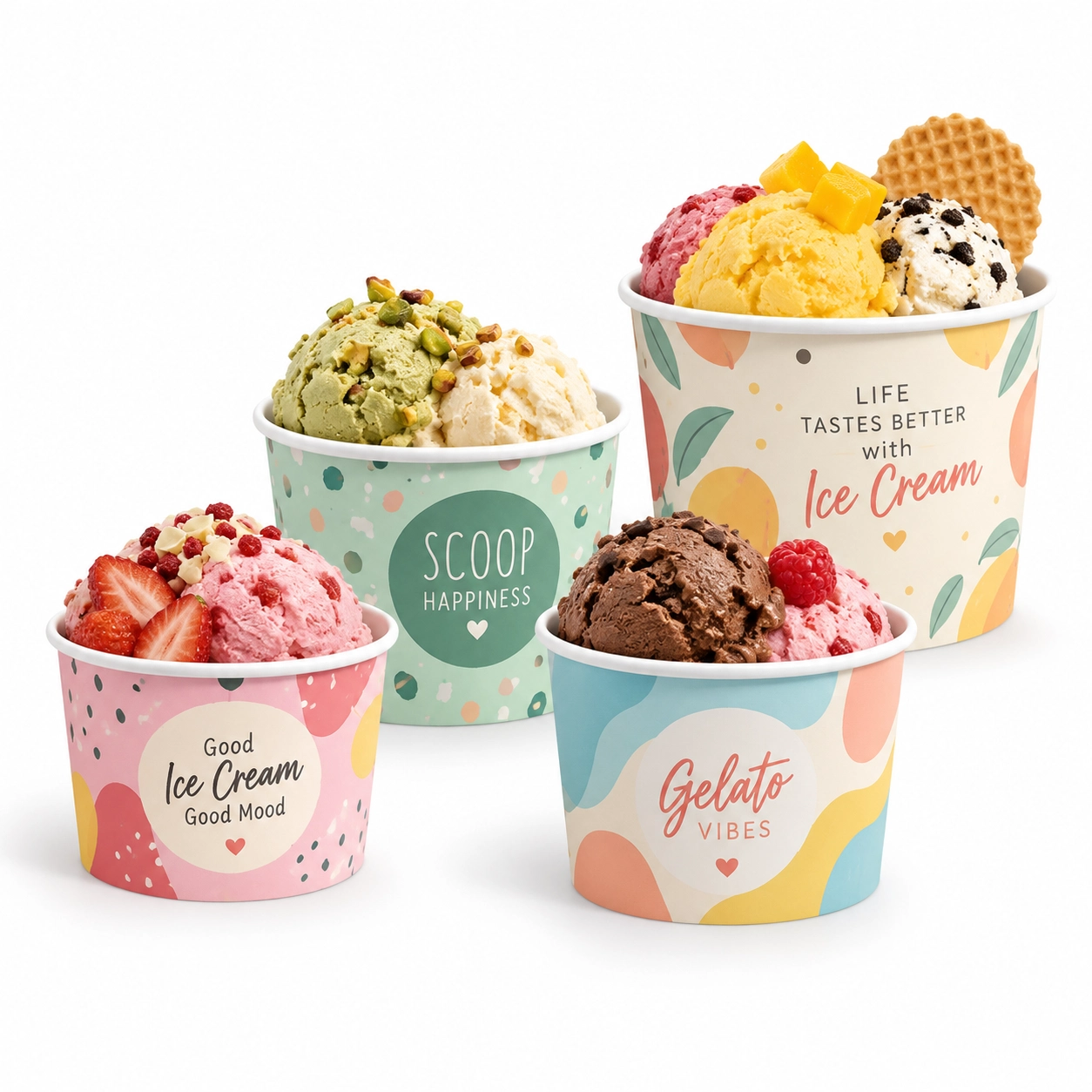 Individuell bedruckte Eisbecher