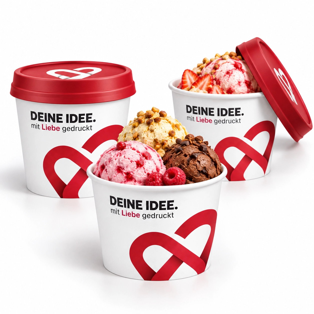 Eisbecher mit Deckel bedrucken