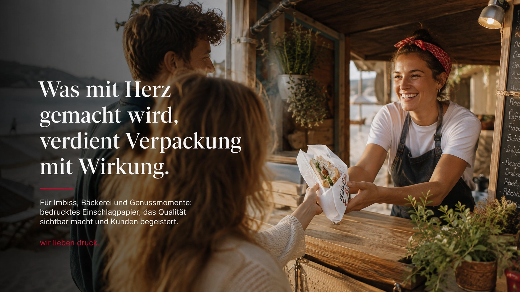 Fischbrötchen Tüte bedrucken Logodruck